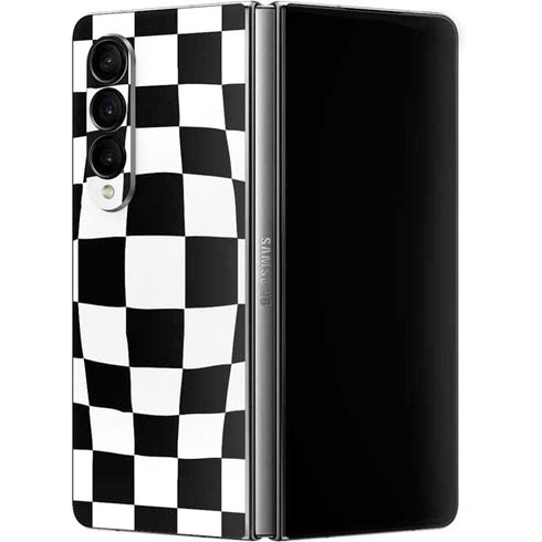Black and White Zoomed Checkerboard Galaxy Z Fold4 5G Skin